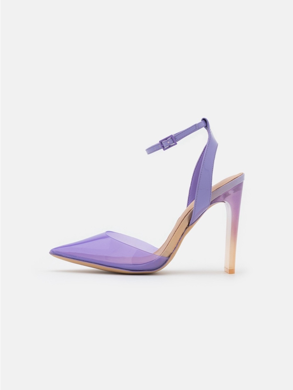 Aldo Purple Lilac Aradda Ankle Strap Pumps Heels Transparent Pointed-Toe Size: 8